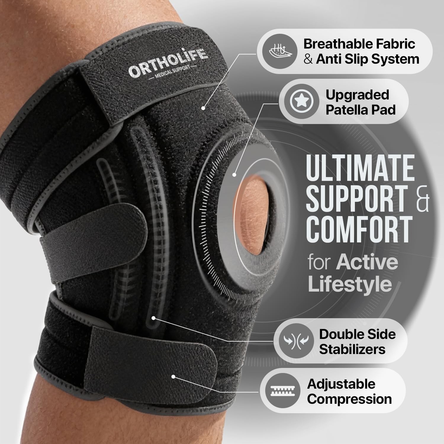 Knee Brace for Women and Men – Knee Compression Sleeve for Meniscus Tear, ACL…