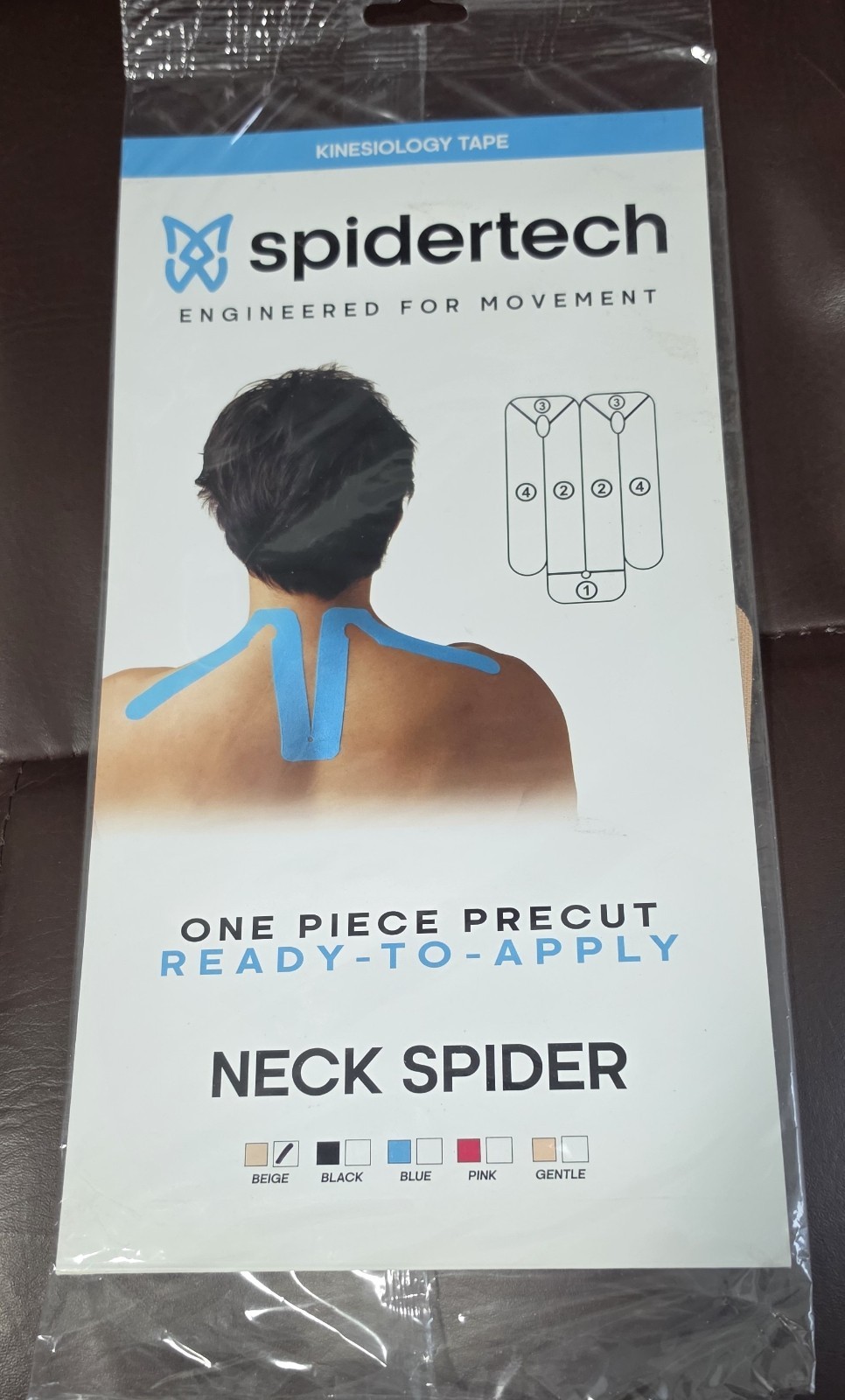 SPIDER TECH PRECUT READY TO APPLY KINESIOLGY TAPE (NECK SPIDER) BEIGE