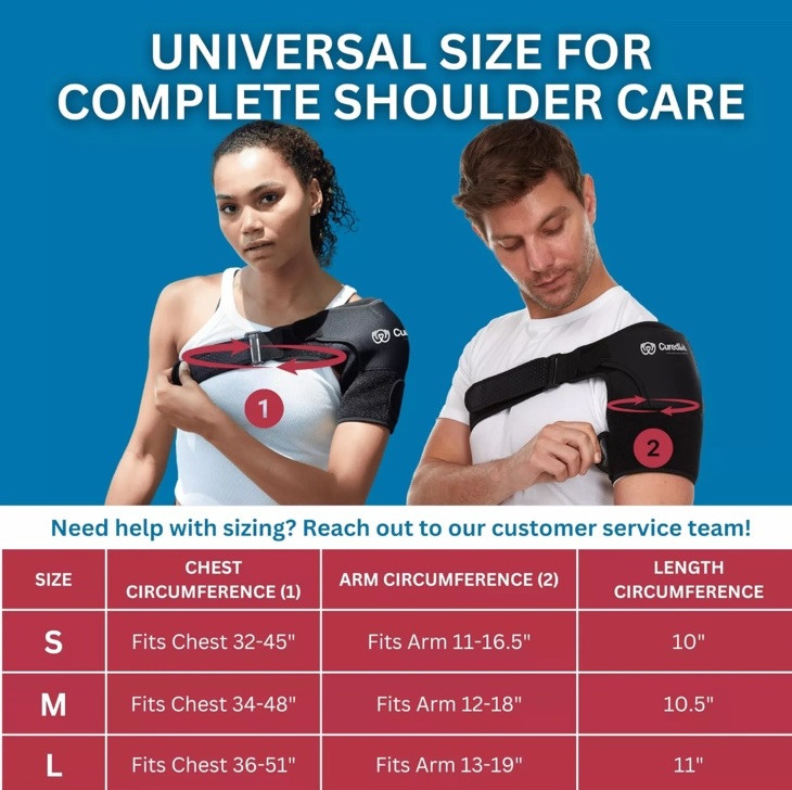 Medium Shoulder Brace for Women & Men – Shoulder Compression Sleeve by CuredWell