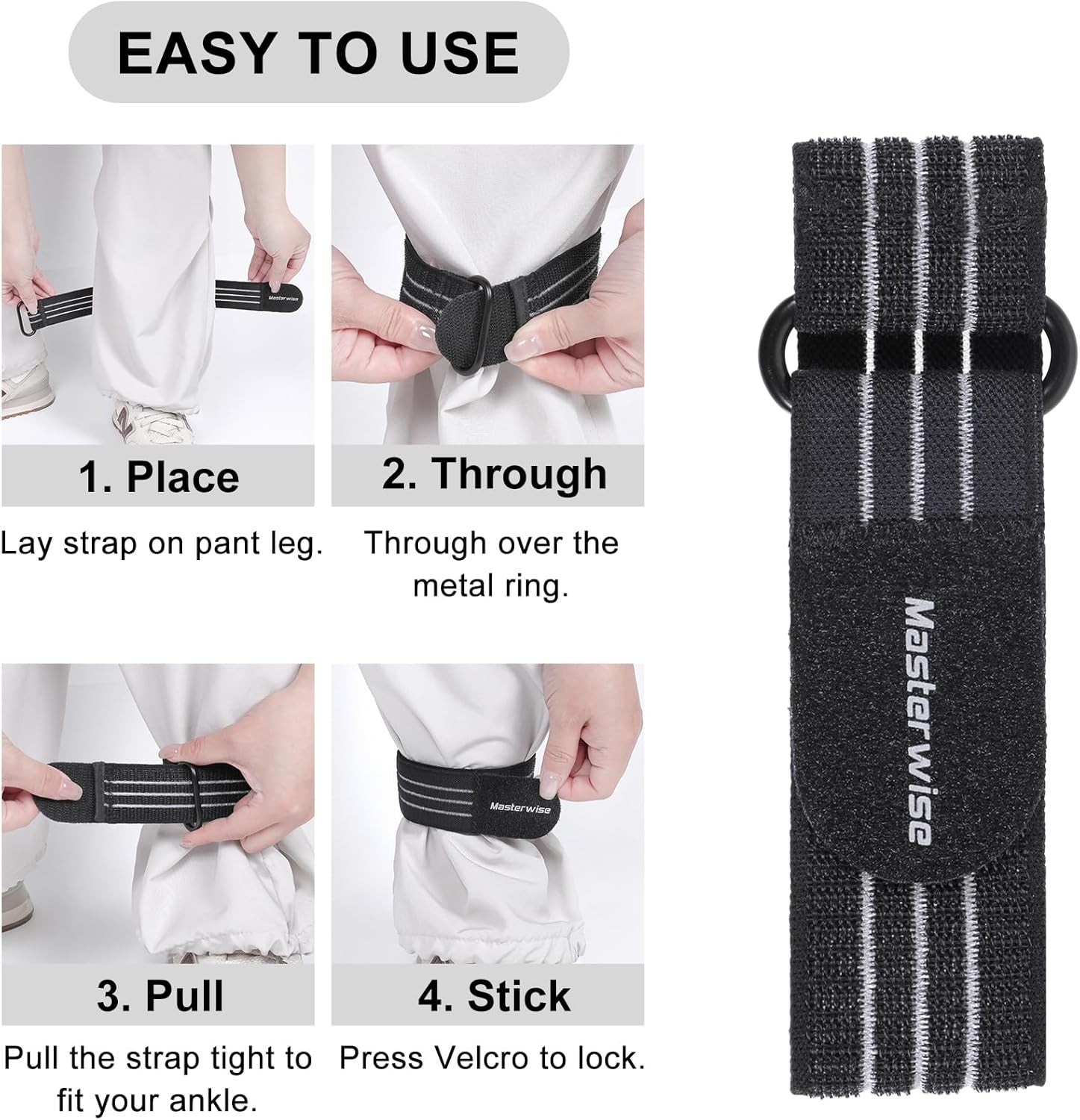 Adjustable Elastic Ankle Straps, Boot Straps for Cowboy Boots, Pant Leg Straps f
