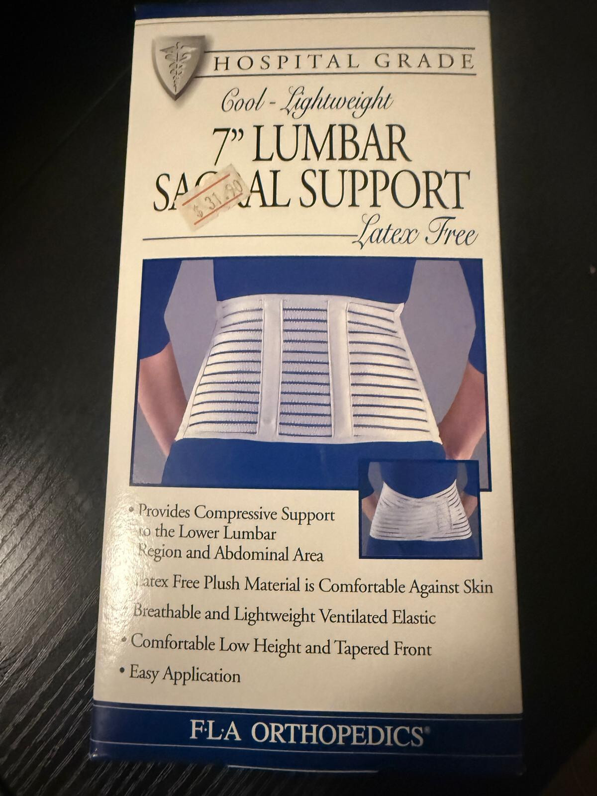 FLA Hospital Grade 7″ Lumbar Sacral Support Brace Latex Free (Qty 1X or 2X)
