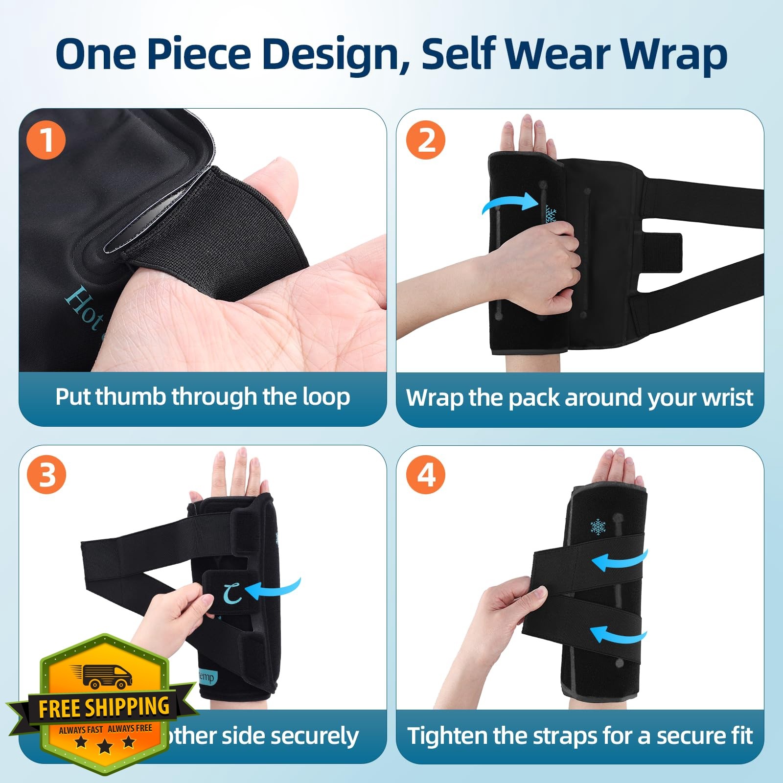 Comfytemp Wrist Ice Pack Brace 1 Pack