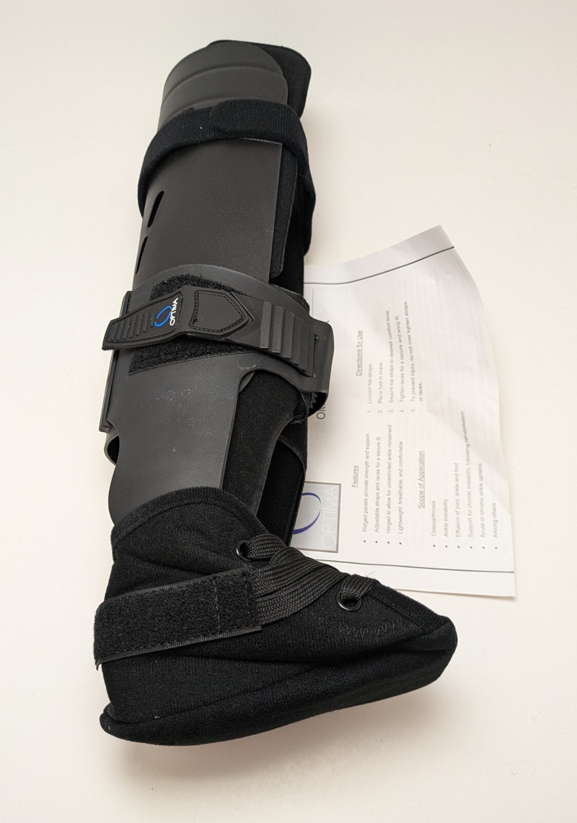 Unisex Optima OM-71 Ankle Support Relief Adjustable Black Brace Small Foot