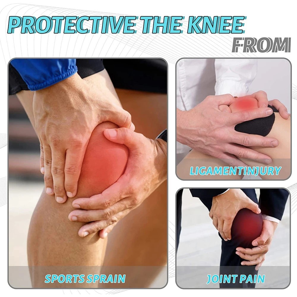 1 Pair Sports Knee Pad, Anti-Slip SBR Protective Knee Sleeve for Work, Gym Dance