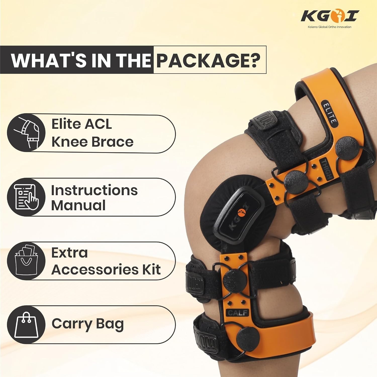 ELITE Orthopedic Knee Support Brace Adjustable Stainless-Steel Hinges (Size 22)