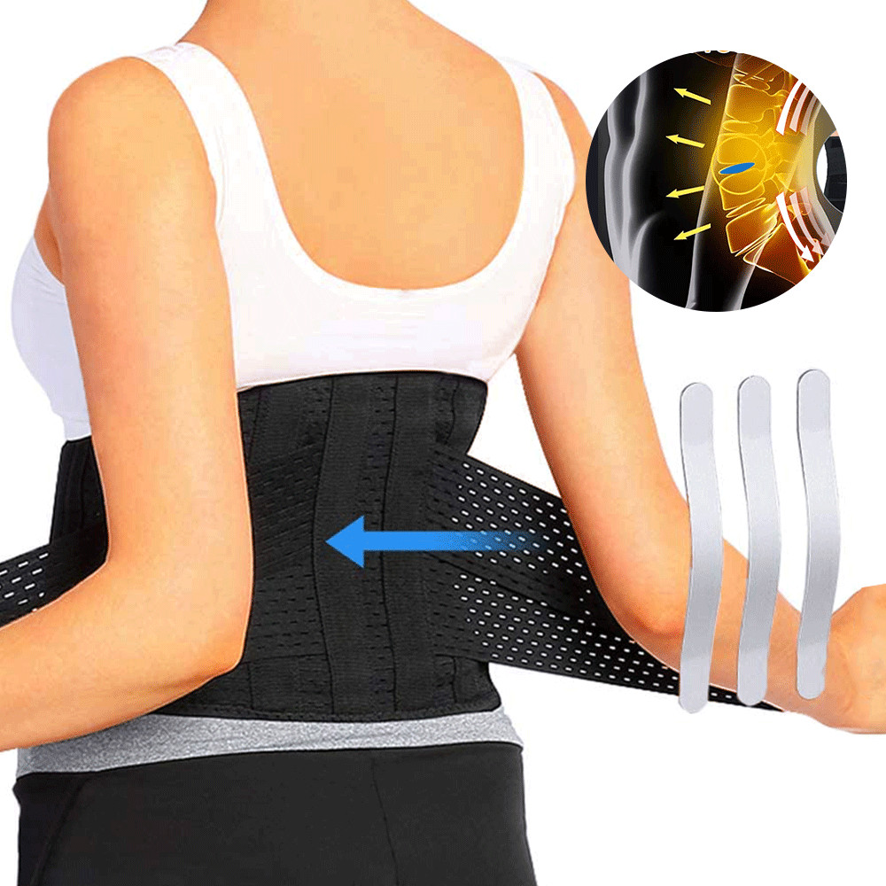 Adjustable Double Pull Lower Back Brace Lumbar Support Belt Sciatica Pain Relief