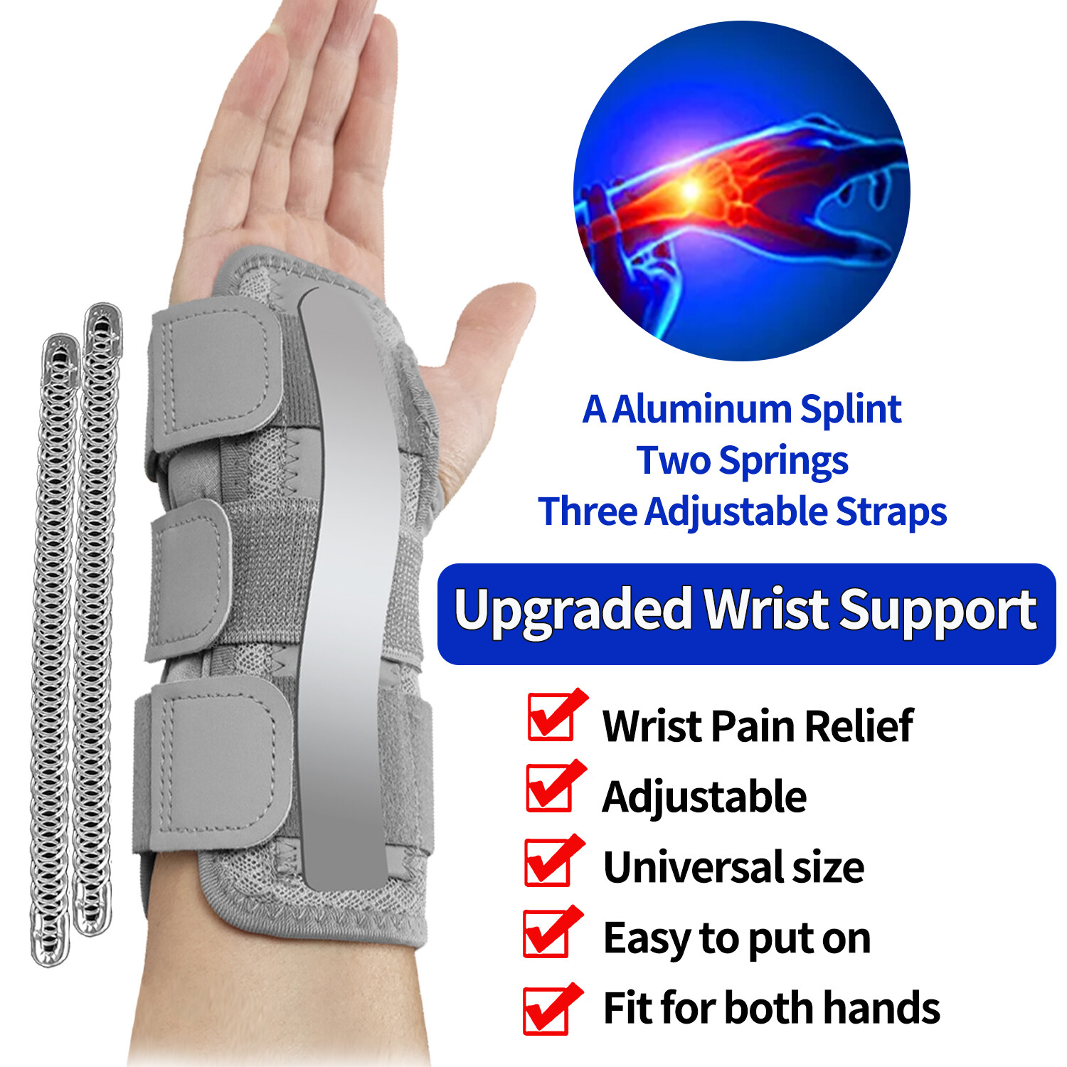 Adjustable Wrist Brace Thumb Splint Support for Carpal Tunnel Sprain Upgraded US