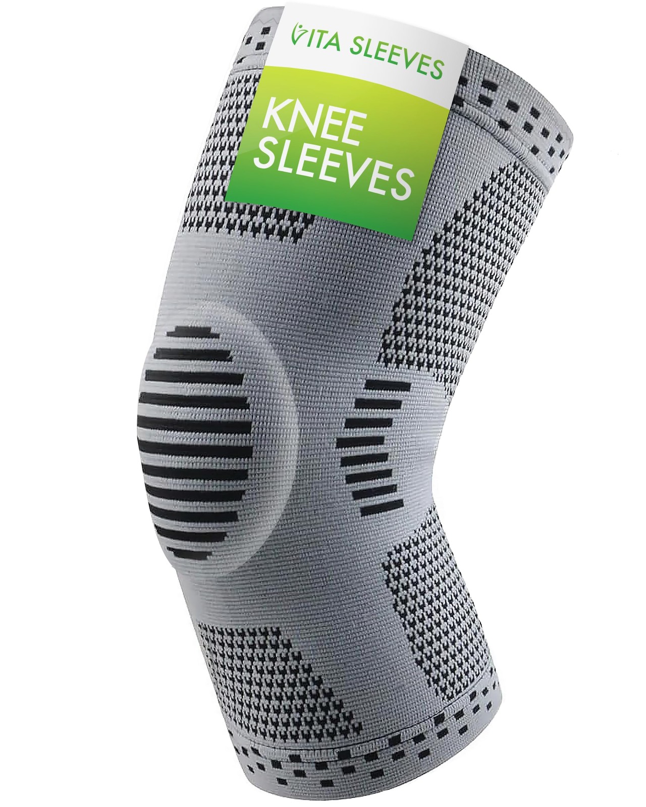Vita Sleeves For Knees 7-Zone Compression Sleeve Brace | Large/X-Large, Gray