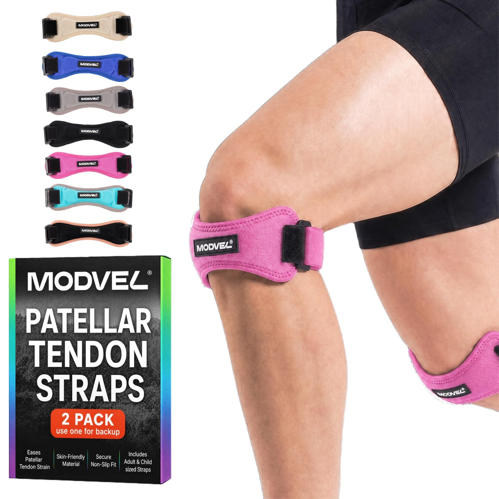 Knee Strap Patella Support Brace Band Pain Relief Gym Hiking 2 Pack Adjustable
