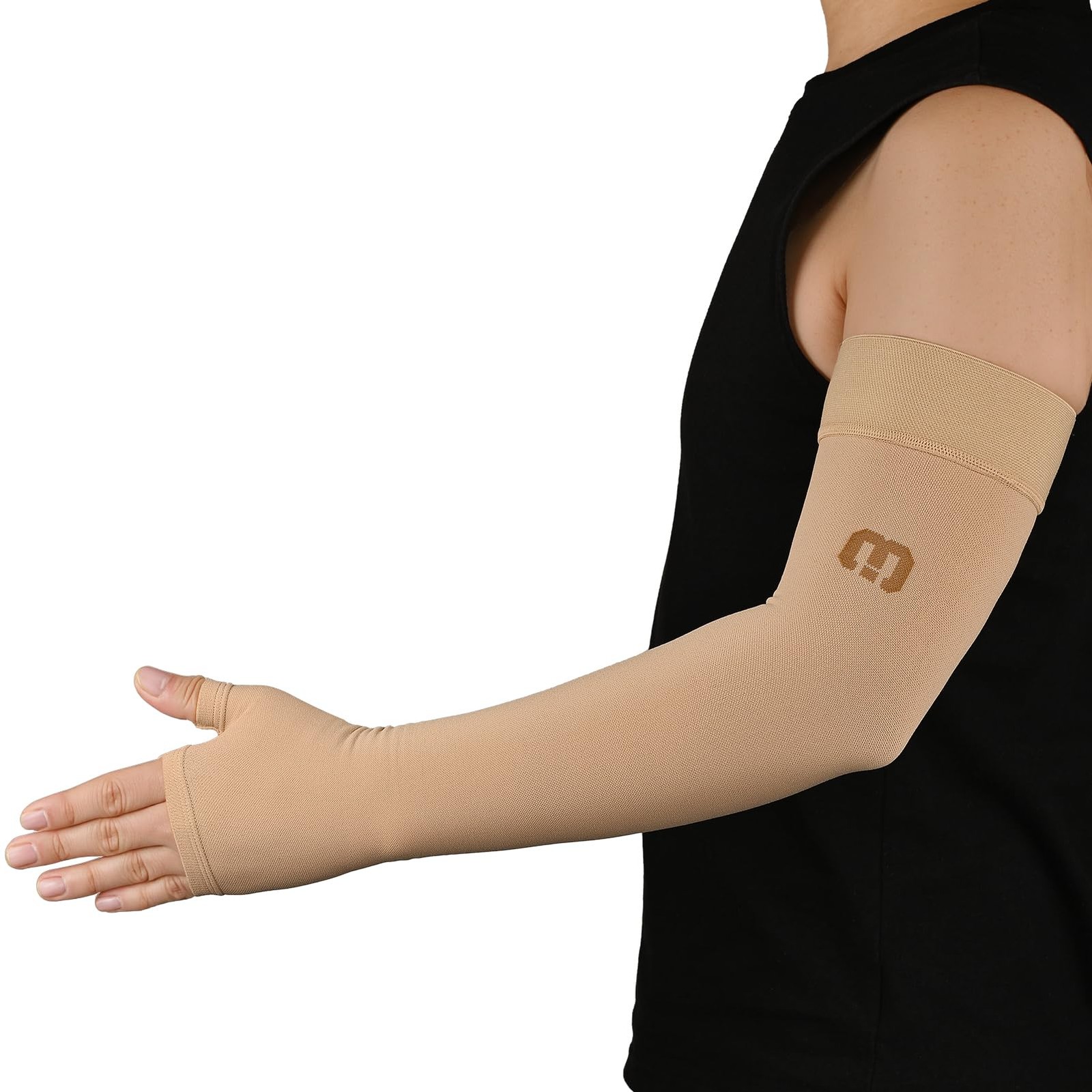 Lymphedema Compression Arm Sleeve with Gauntlet for Women Men, Opaque, 15-20 …
