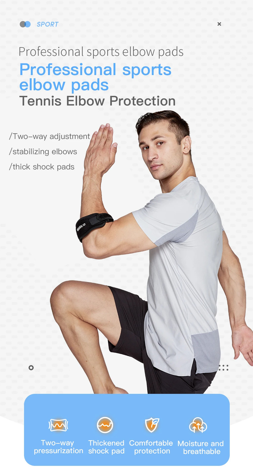 1Pc Tennis Elbow Brace Strap for Tendonitis Joint Pain Adjustable Elbow Support
