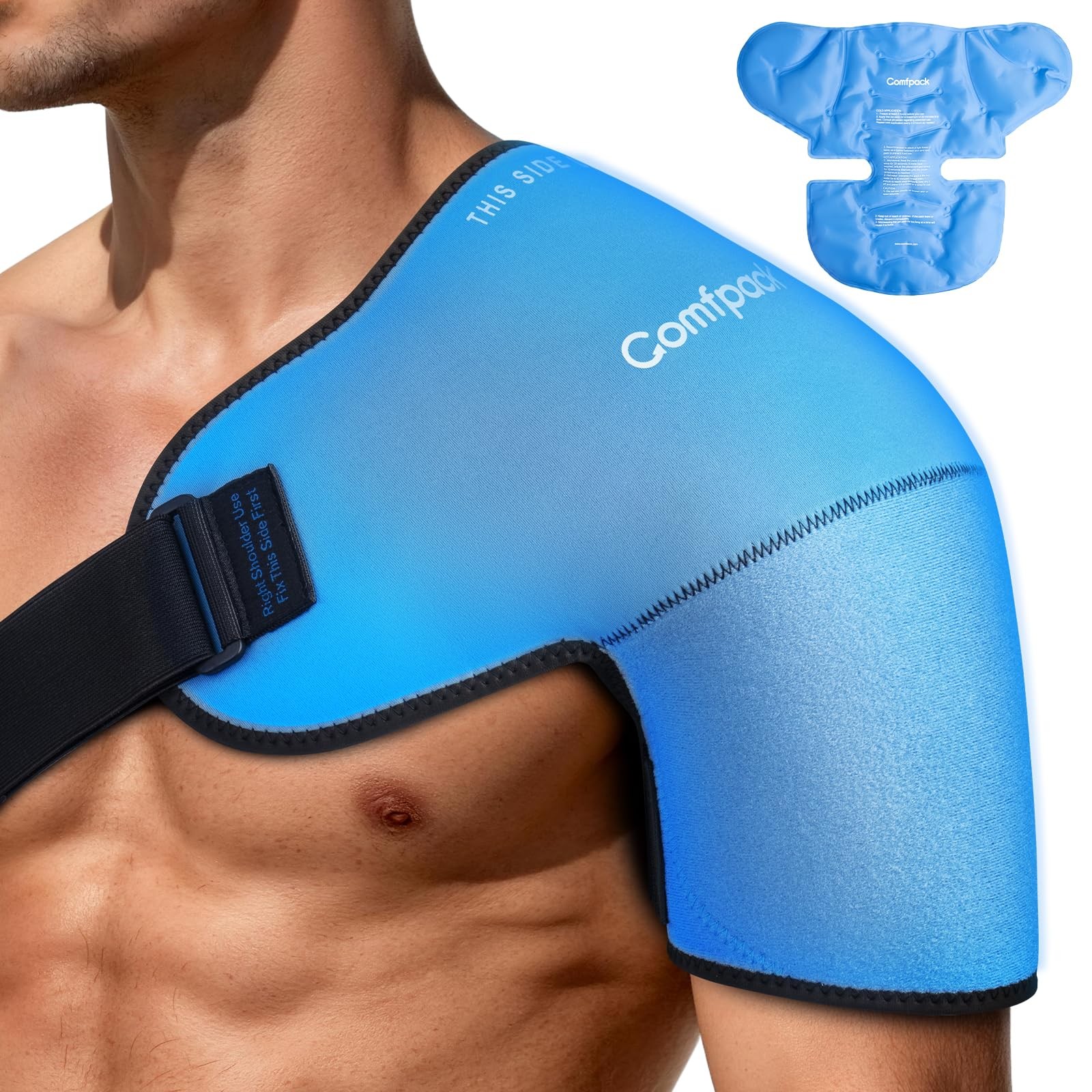 Shoulder Brace Ice Pack Wrap for Rotator Cuff Arm Injuries Bursitis Tendinitis