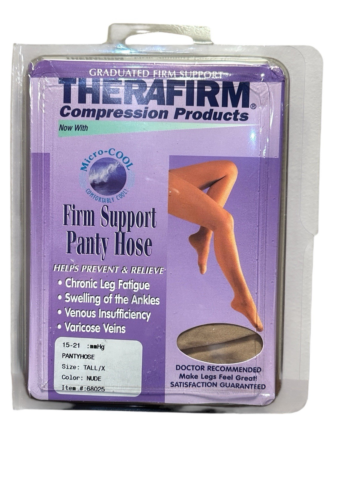 Therafirm Compression Pantyhose TALL/XL 15-21mmHg Nylon Spandex