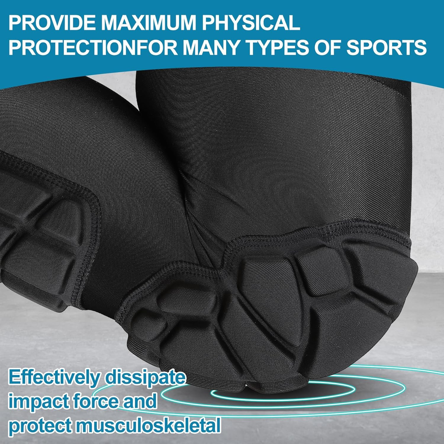 Padded Knee & Shin Guards Calf Pads Protector Compression Leg Sleeve Knee Bra…