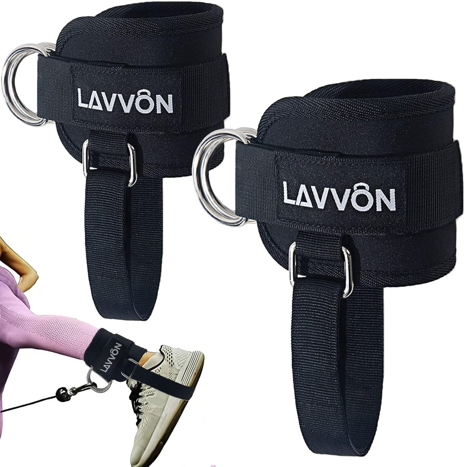 Ankle Straps for Cable Machines Kickbacks – Adjustable Comfort Ankle Cable Attac
