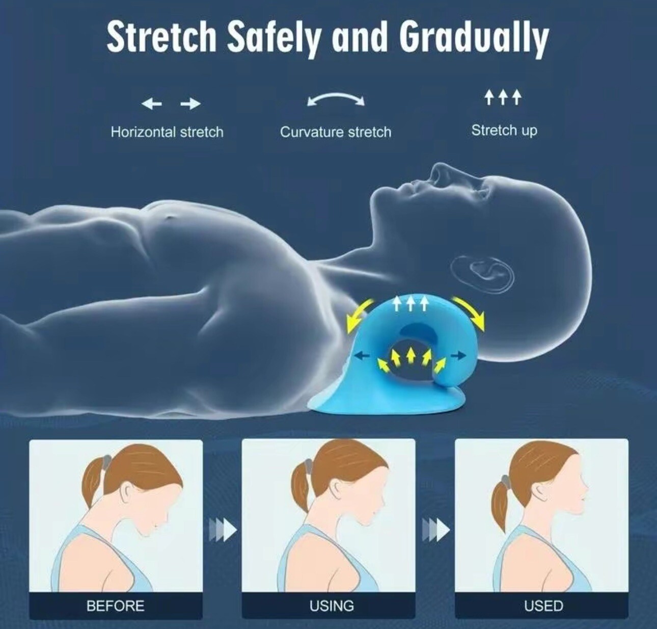 Neck Cloud Cervical Neck Stretcher Pillow Traction Device Pain Relief Massage