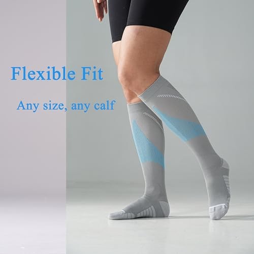 4 Pairs Compression Socks For Women and Men 20-30mmHg Small-Medium White