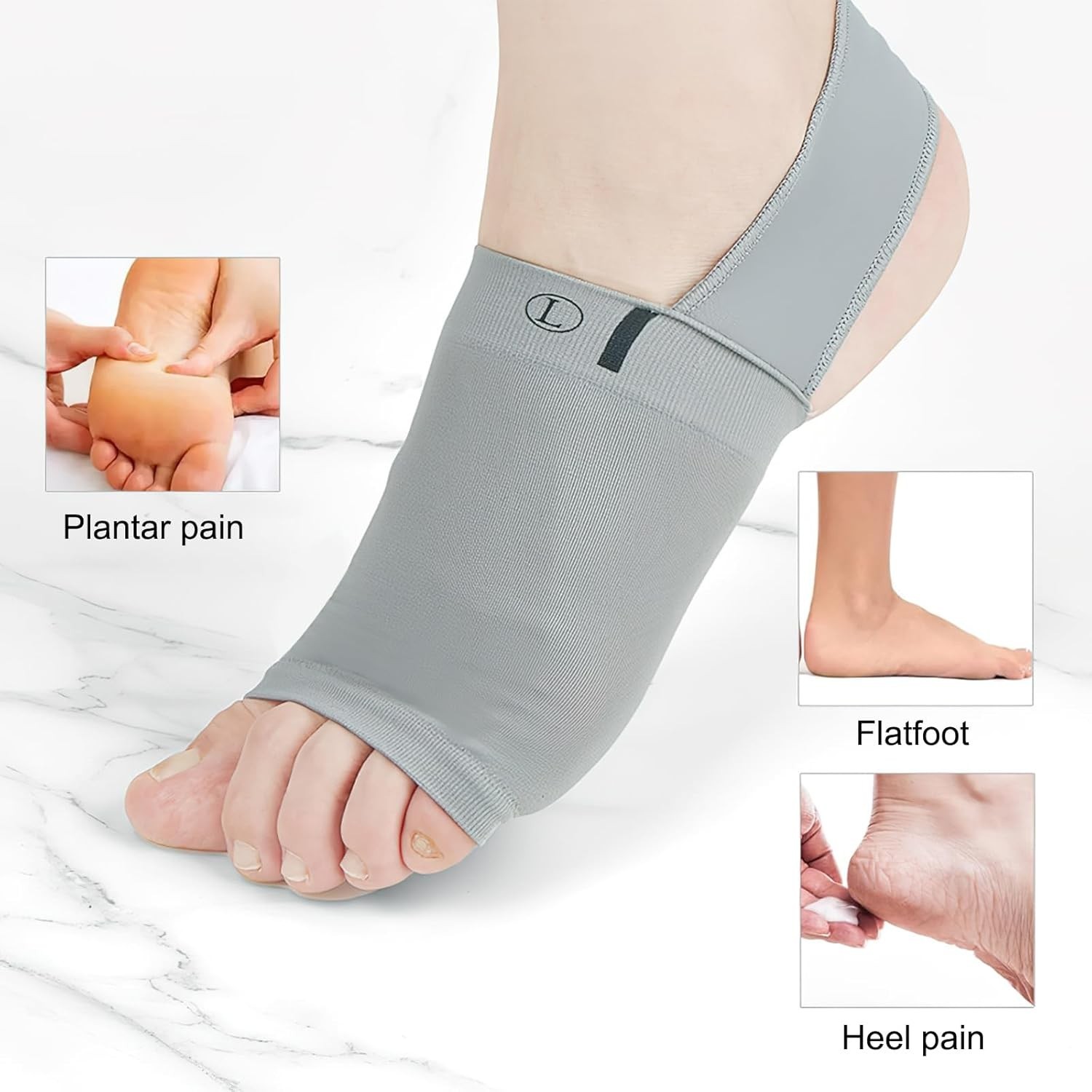 Metatarsal Arch Support Brace Compression Sleeves with Gel Pad for Flat Foot