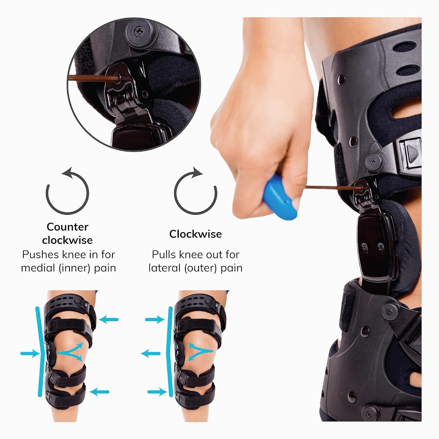 BraceAbility Osteoarthritis Unloader Knee Brace Right
