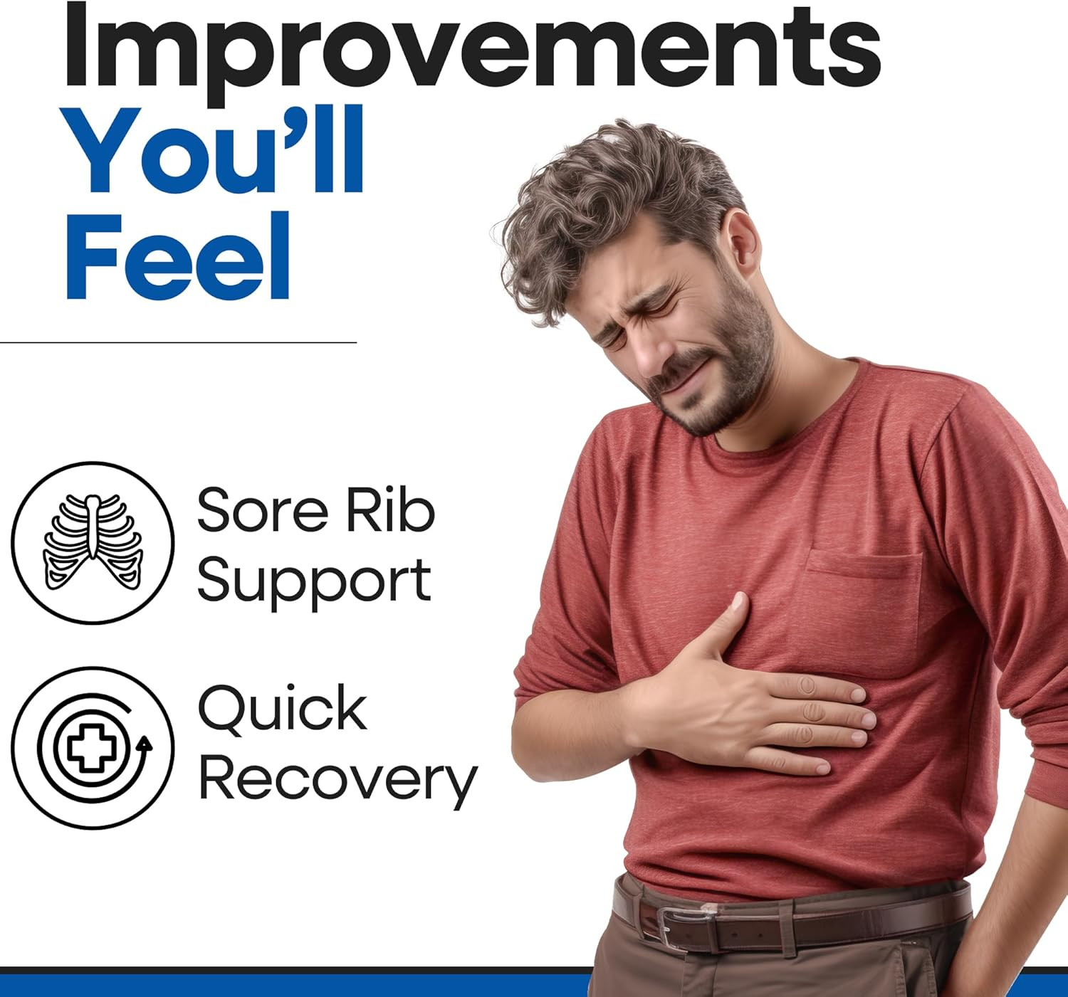 Rib Brace Rib Wrap | Chest Binder to Reduce Pain | Chest Compression Support Bel