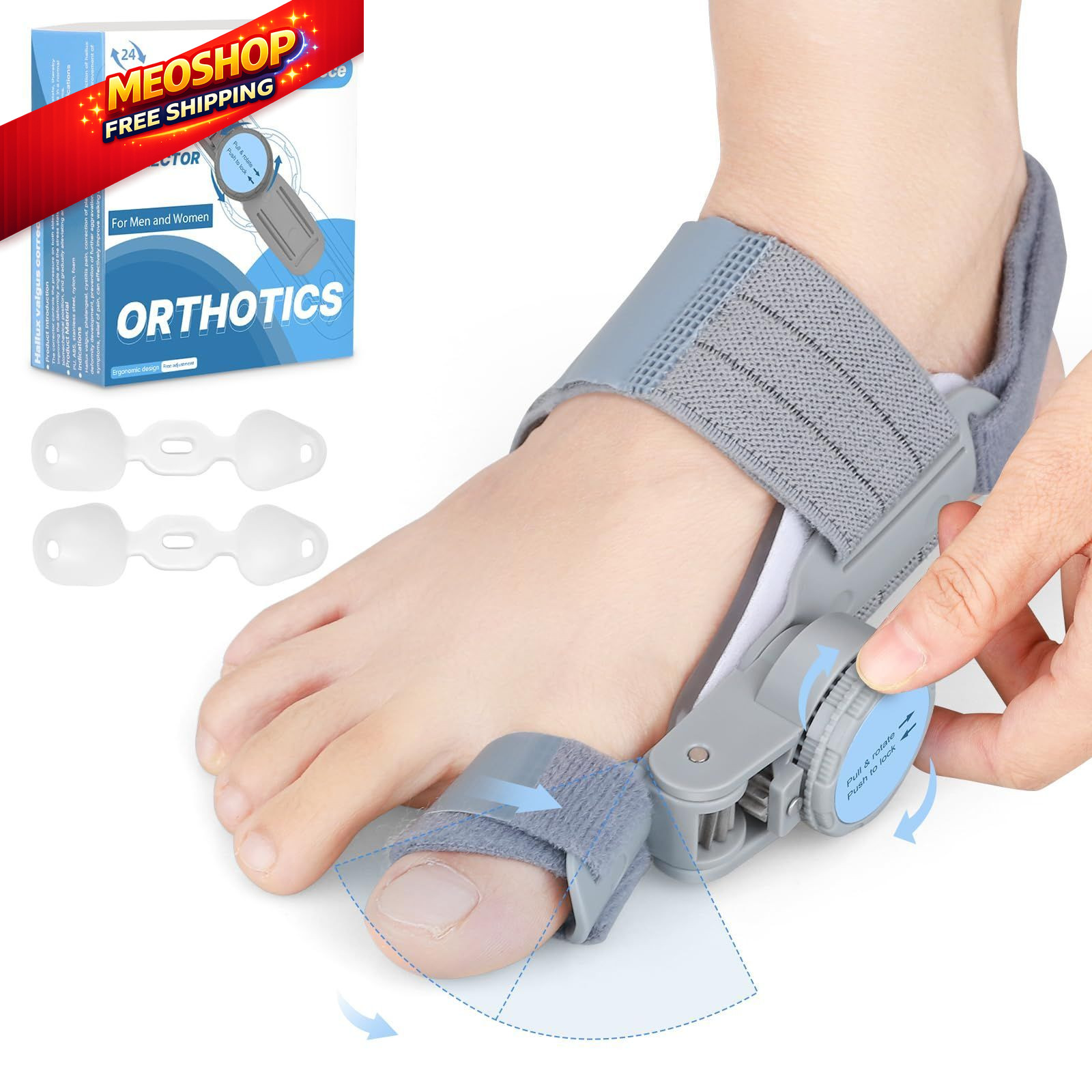 VEVARUN Bunion Corrector for Women Men: Big Toe Straightener One Size, Grey