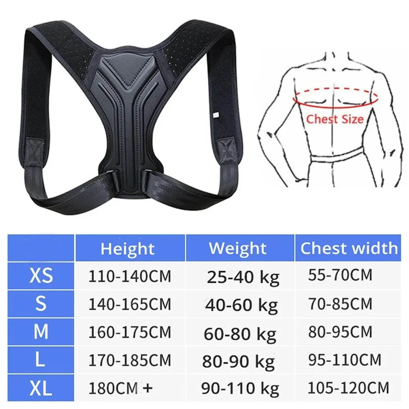 Posture Corrector Adjustable Back Brace Shoulder Support Clavicle Belt Men Women