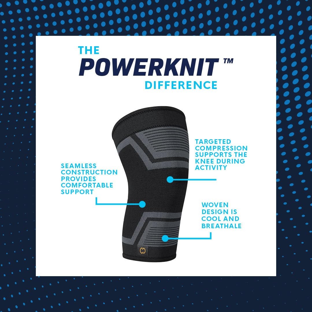 PowerKnit Knee Sleeve- Copper Stabilizer Support Brace for Meniscus Tear, ACL…