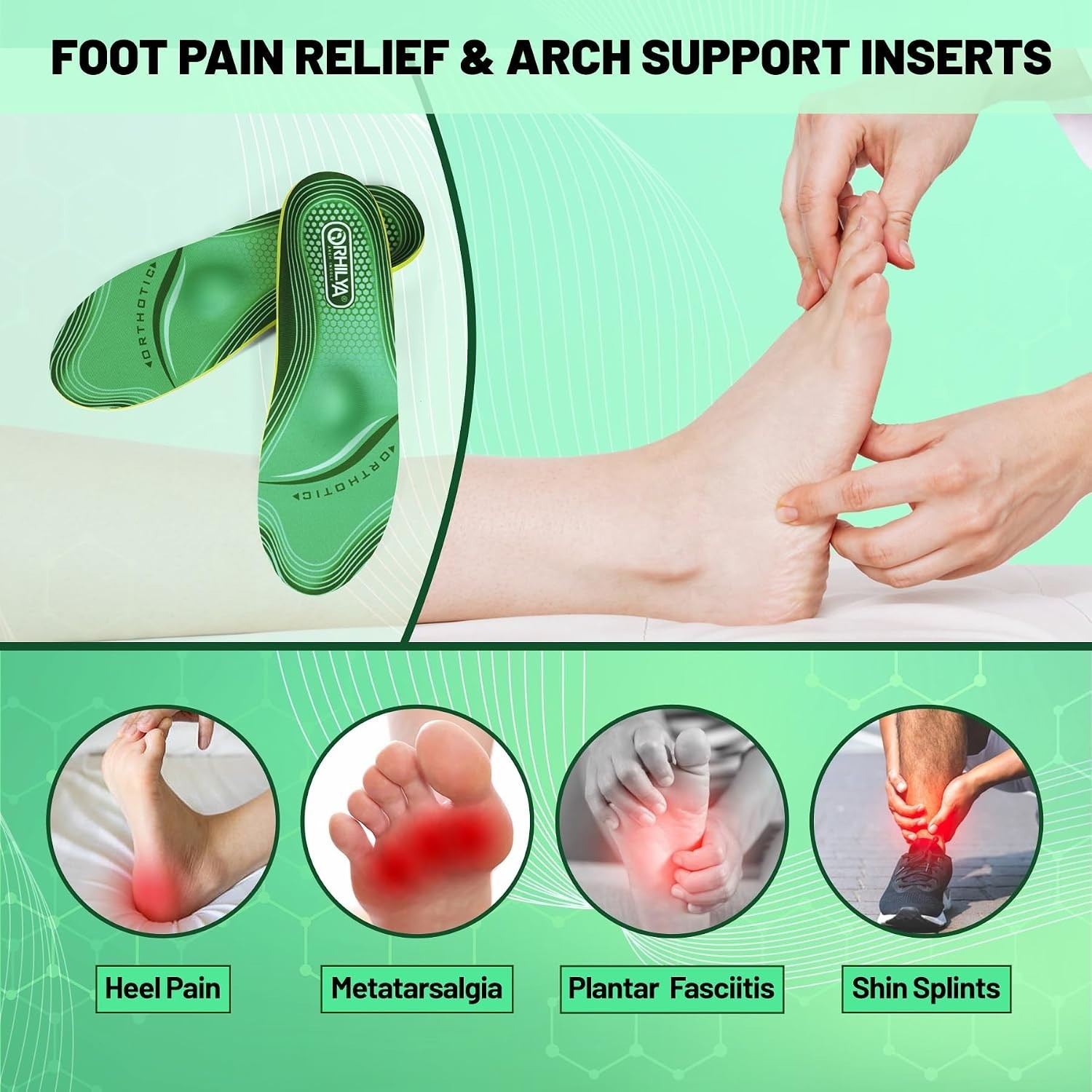 Plantilla ortopedica soporte alto fascitis plantar metatarsal alivio dolor