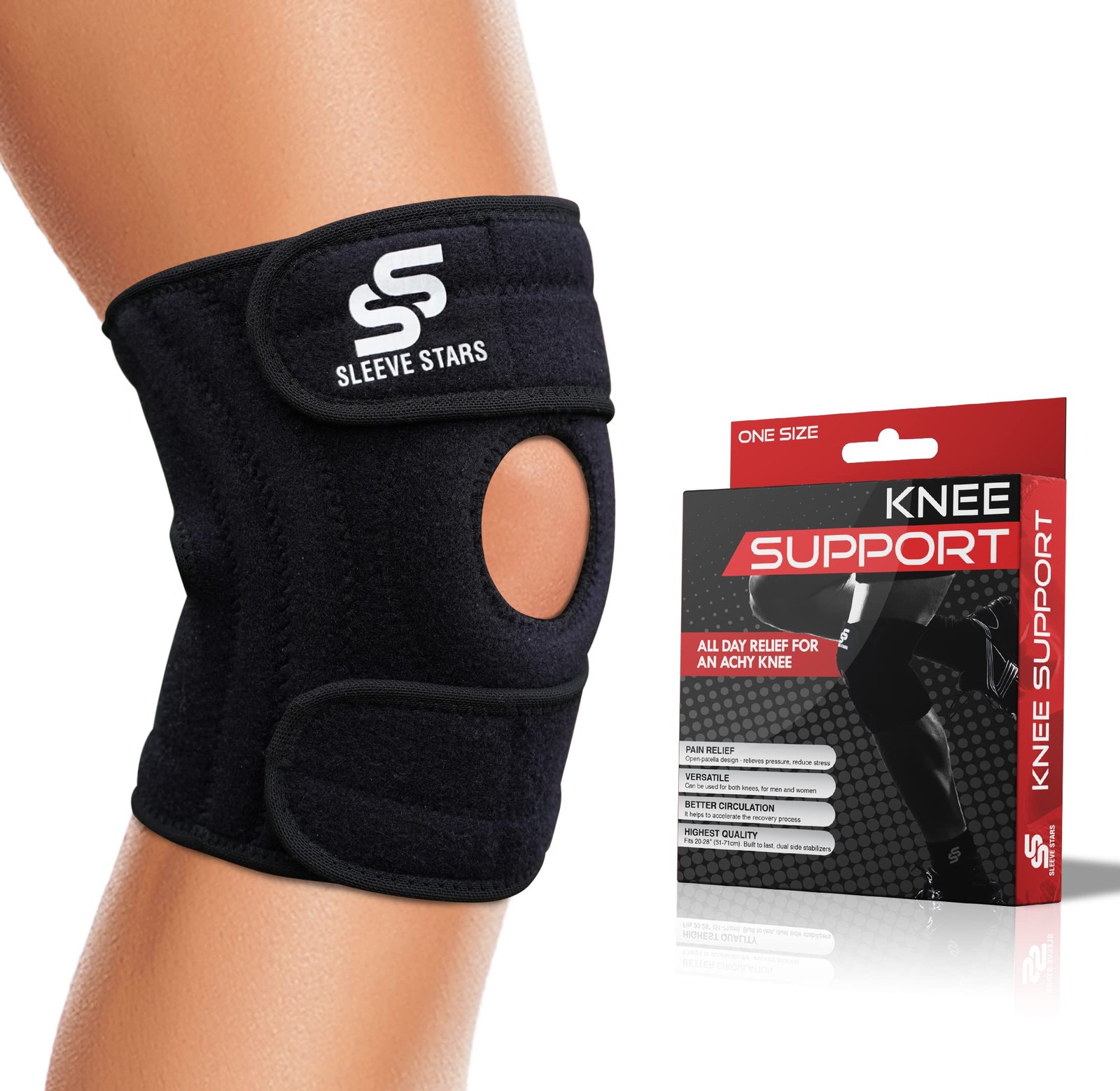 Sleeve Stars Knee Brace Support Compression Protection Wrap For Working Out
