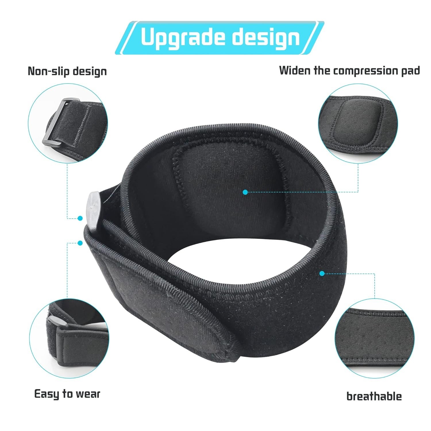 Elbow Support Band for Tendonitis & Tennis Elbow – Comfortable Neoprene Fit