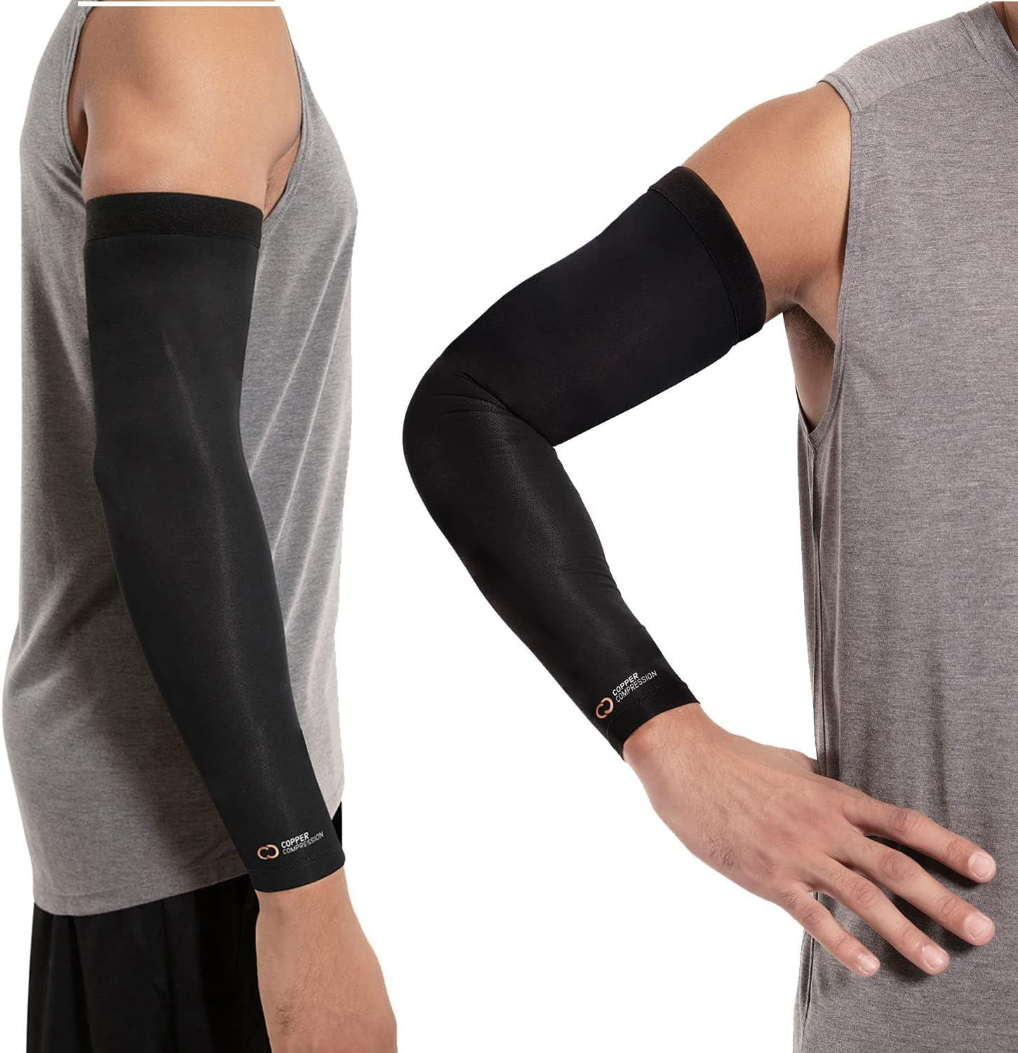 Arm Sleeve – Copper Infused Full Arm Brace for Forearm, Bicep, Triceps – Tennis