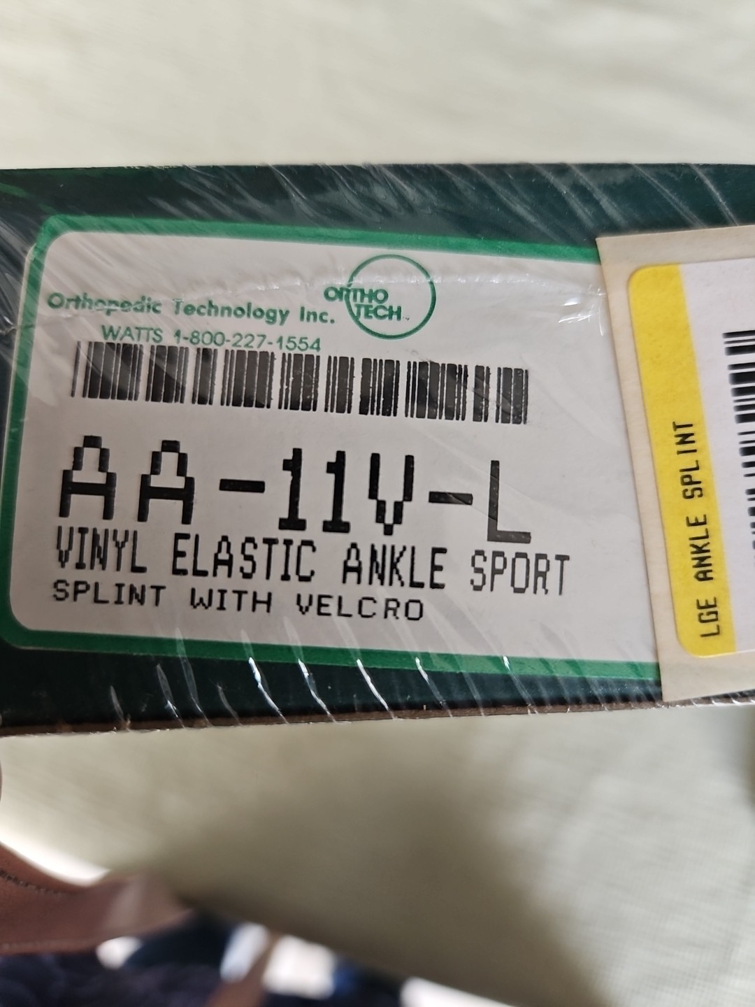 Ortho Tech Ankle Splint, With Orthopedic Brace vinyl Elastic