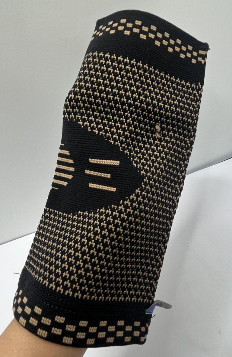 Abyon Copper Elbow Compression Sleeve Support Black Men Women Brace SMALL