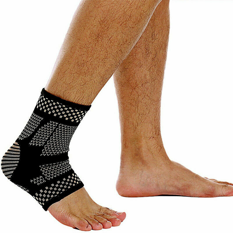 Copper Ankle Support Compression Sleeve Brace Plantar Fasciitis Socks for Sports