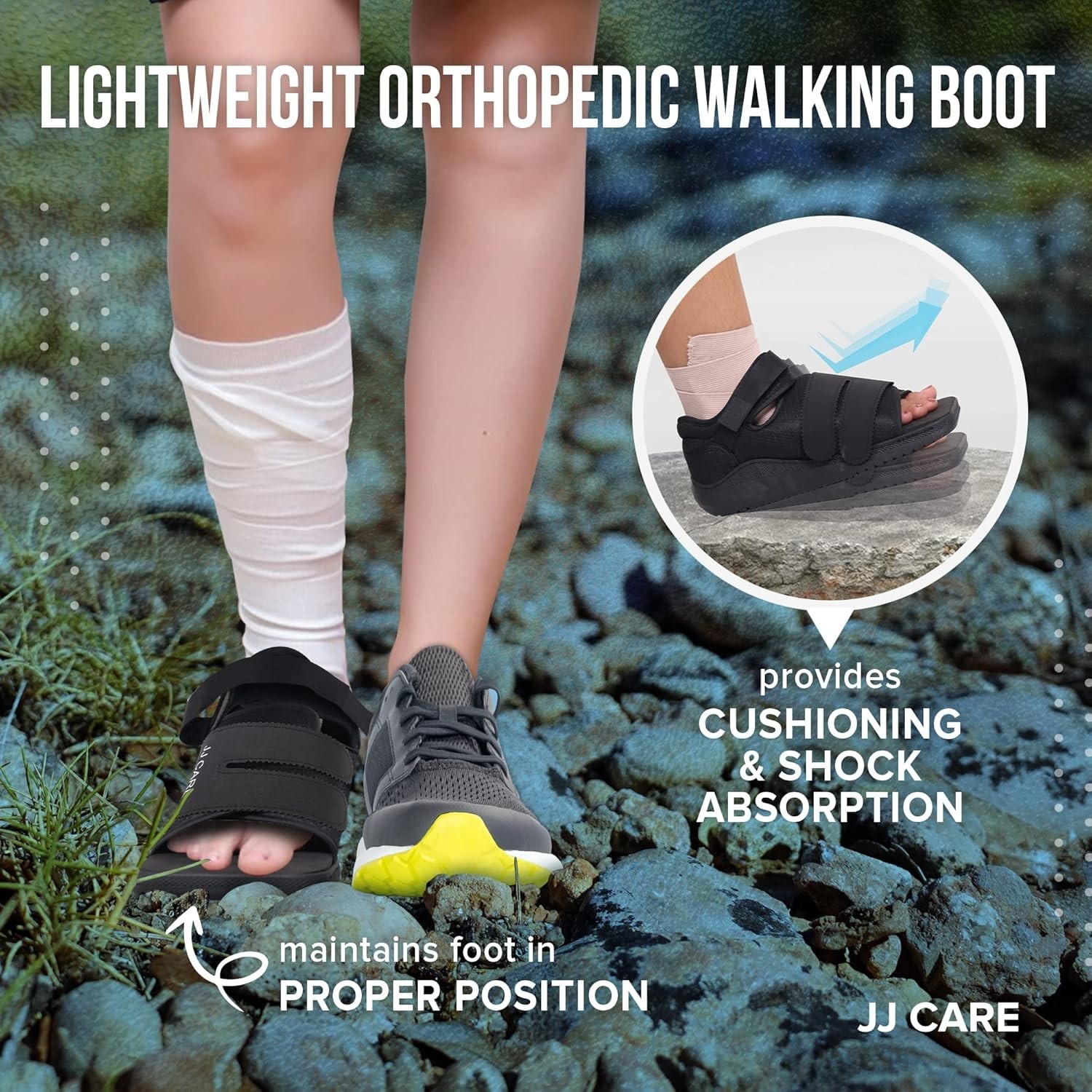 JJ CARE Post Op Shoe Medical Walking Cast for Broken Foot Toe Ankle Surgery Larg