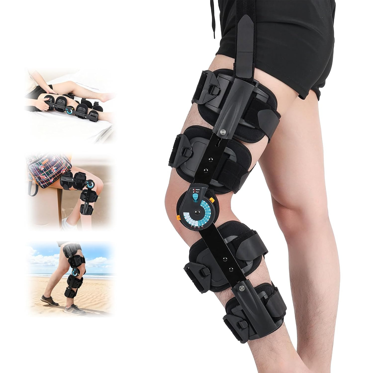 Hinged ROM Knee Brace with Adjustable Locking Dial 0°-120° | Post Surgery Knee I