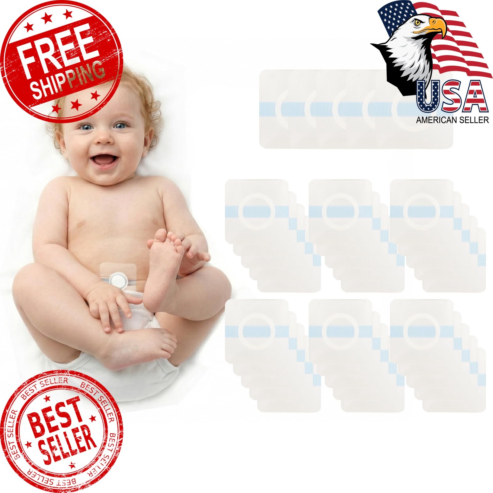 QCWN 35 Pcs Baby Belly Button Patches for Umbilical Hernia Waterproof Newborn…