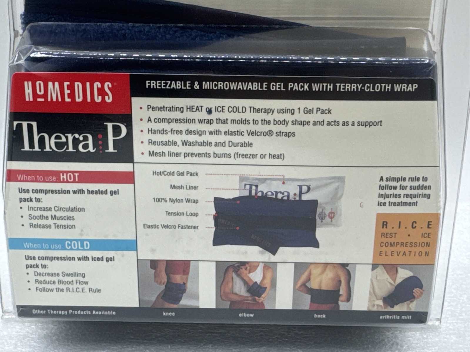 Vintage 1997 Homedics Thera P Compression Wrap System Migraine Hot Cold Gel Pack