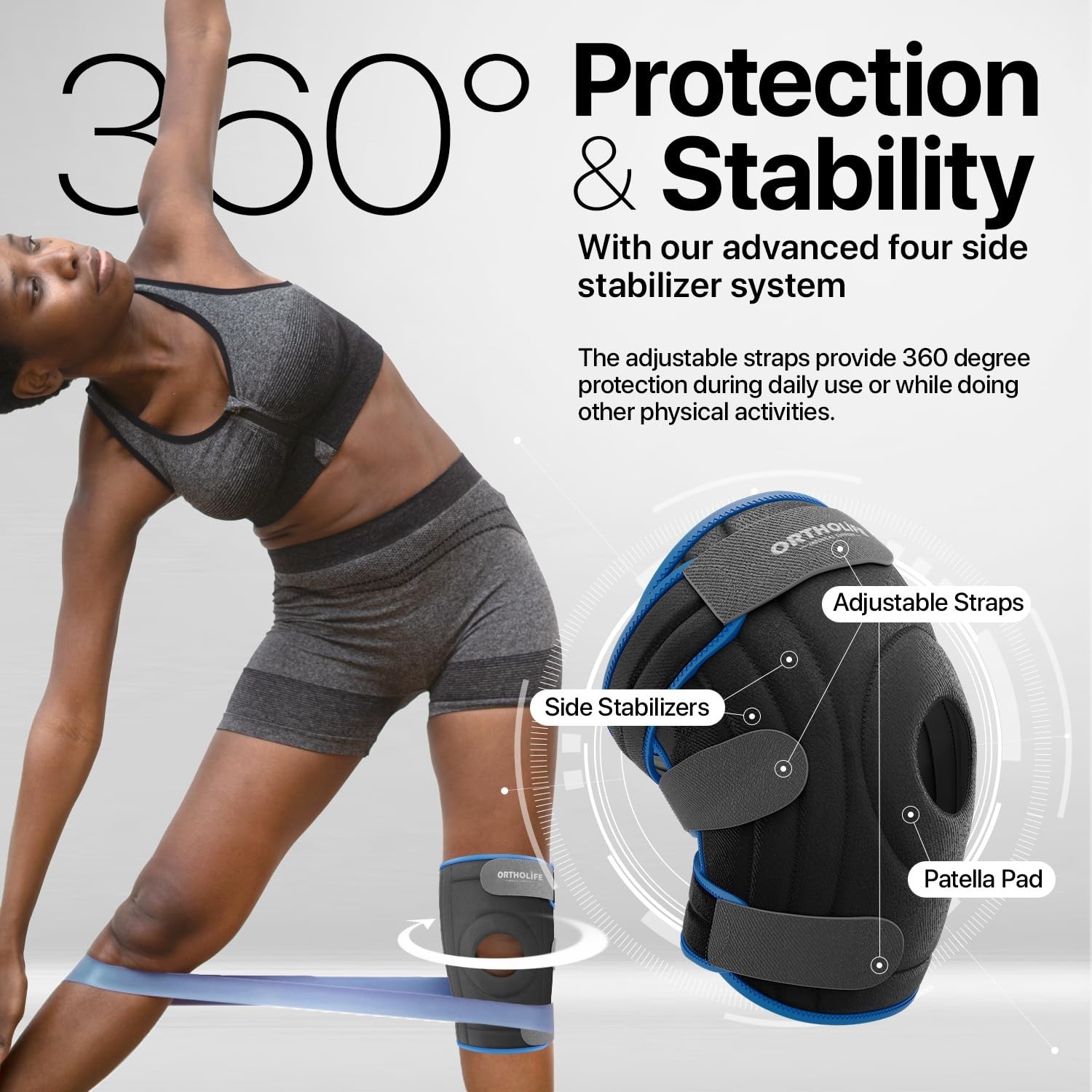 Knee Brace Compression Sleeve for Meniscus Tear, ACL, Arthritis Pain Relief