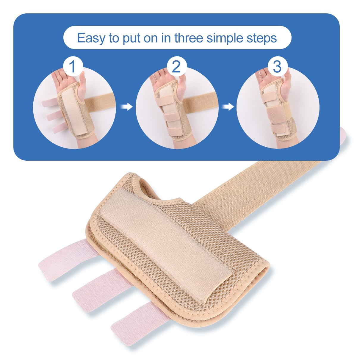Carpal Tunnel Wrist Brace Night Support with Splints Right Hand, Hand Brace for