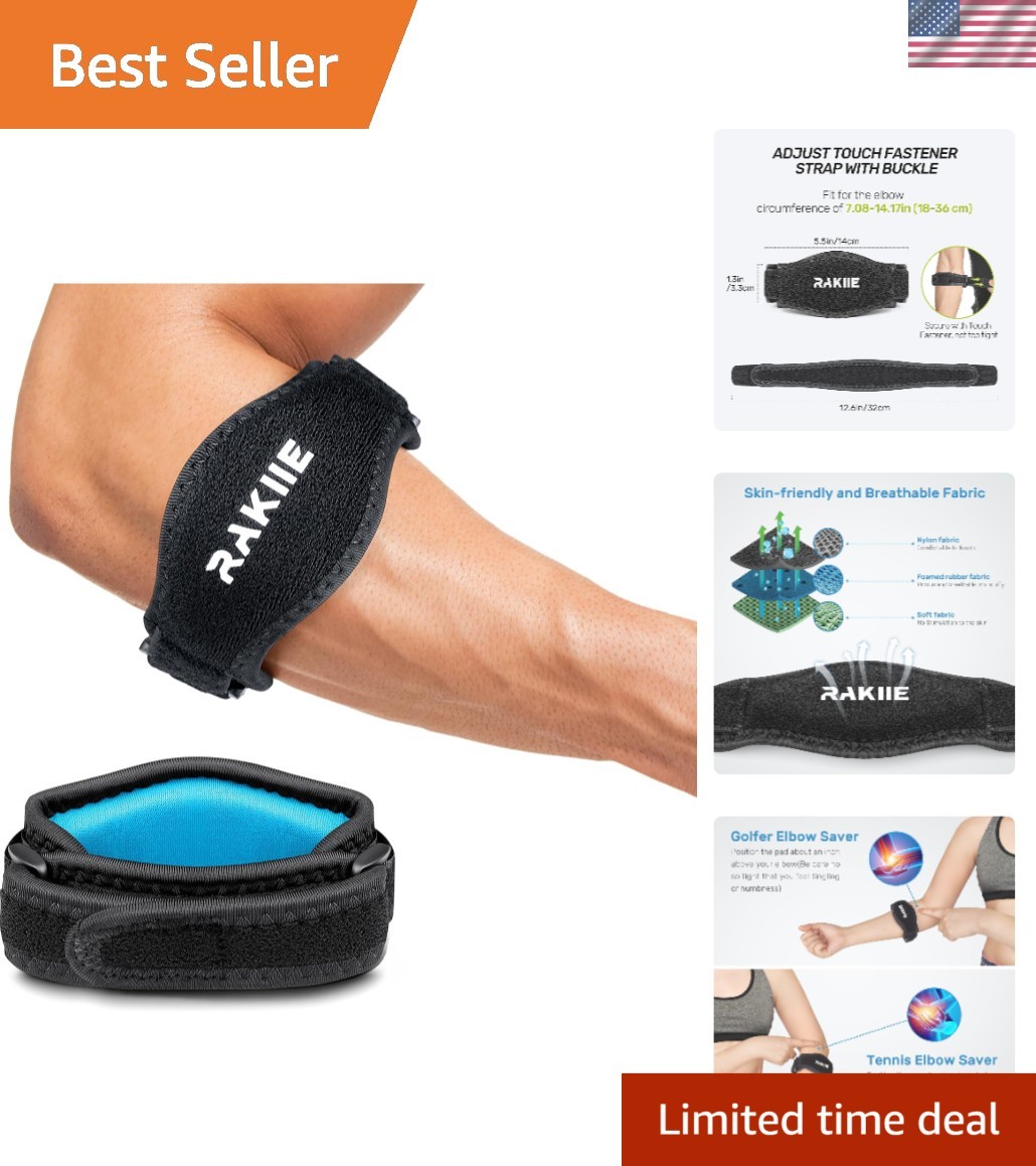 Lightweight Tennis Elbow Brace with Compression for Pain Relief – Adult Size