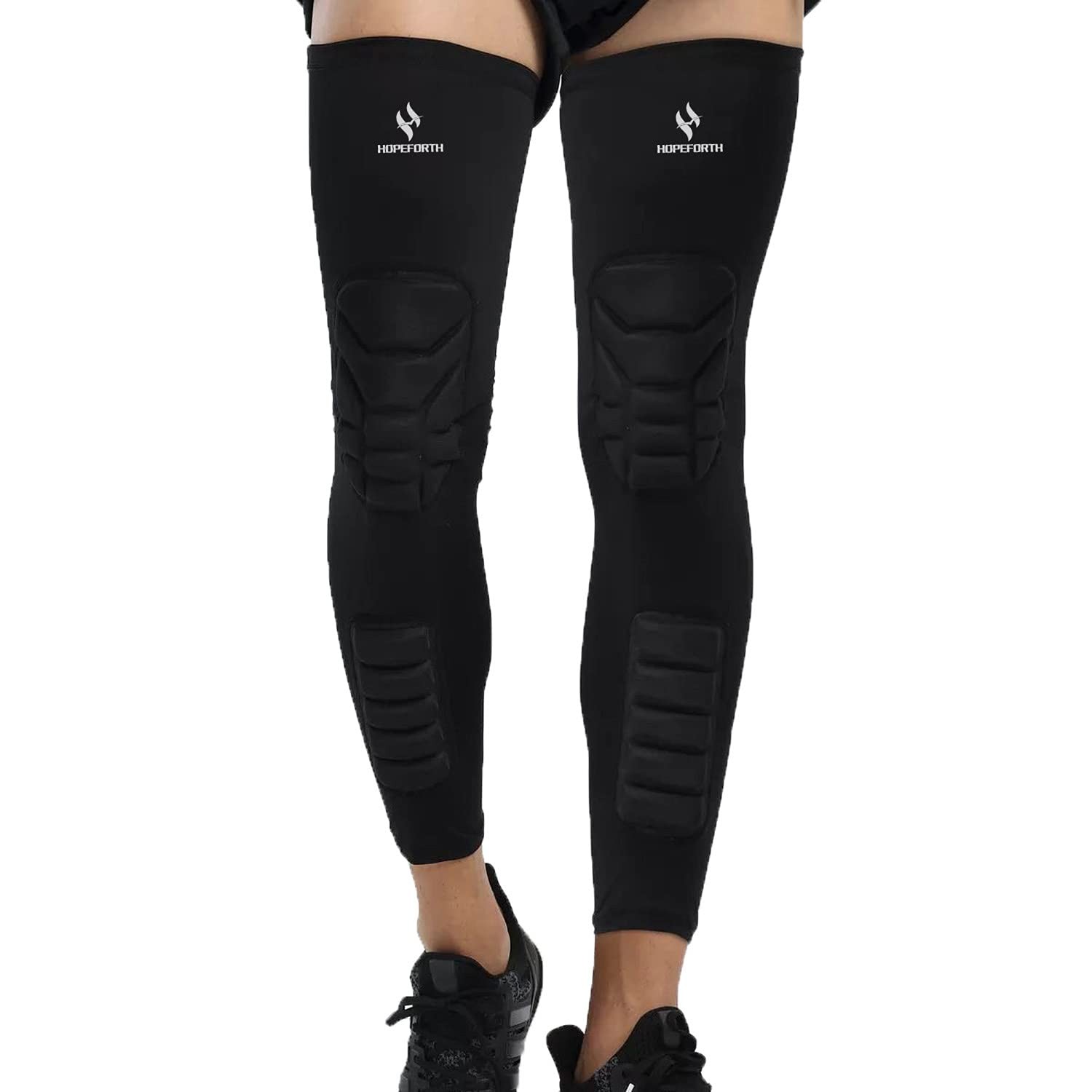 Knee Calf Padded 2 Pack Compression Leg Sleeve Thigh Sports Protective Gear S…
