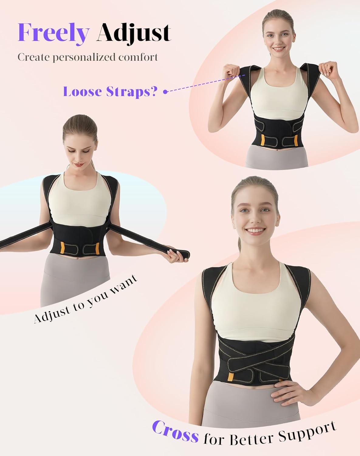 Lightweight & Stretchable Back Brace: Improve Posture & Confidence – Medium Size