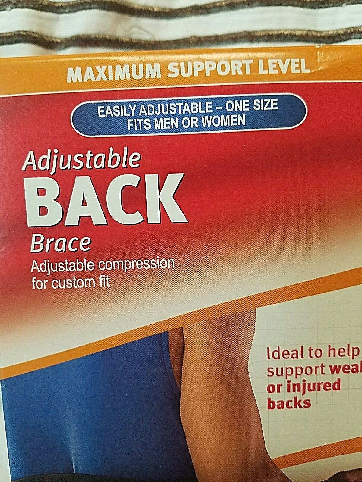 NIB MUELLER ADJUSTABLE BACK BRACE 6711 MAXIUMUM SUPPORT ONE SIZE FITS MEN/WOMEN