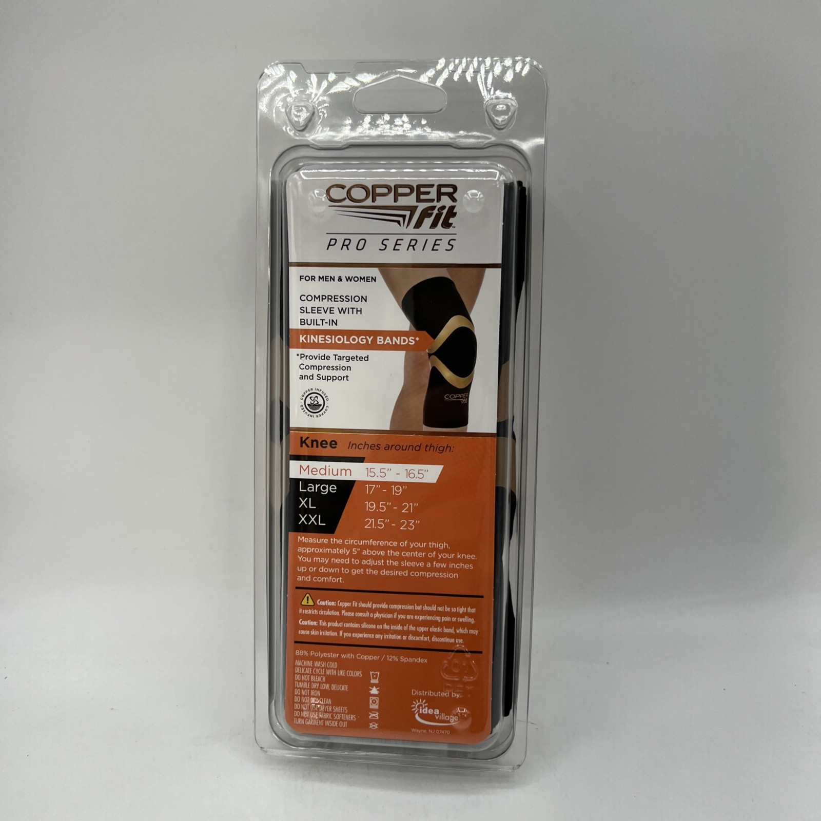Copper Compression Knee Sleeve PRO SERIES Built In Kinesiology Bands