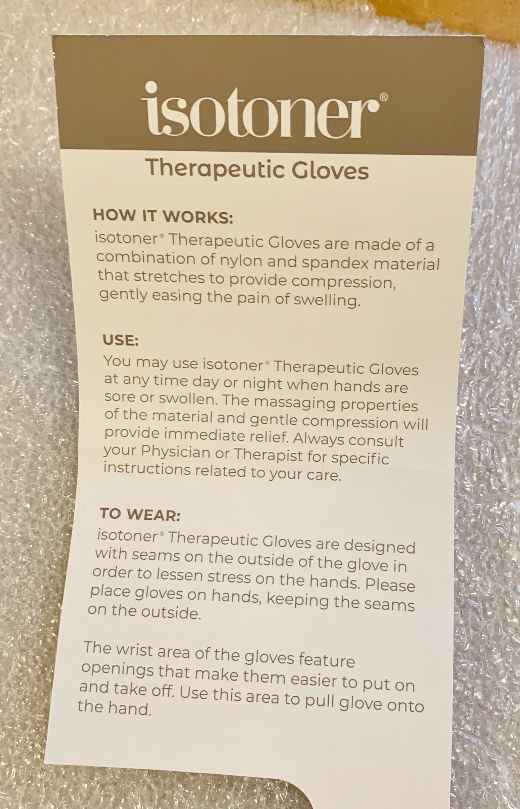 1 Pair S/CH Isotoner Therapeutic Open Finger Gloves Seamless Support-Latex Free