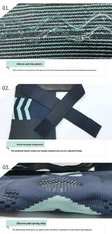 Knee Support for Sports Non-slip Silicone Safe Shock Absorption Breathable