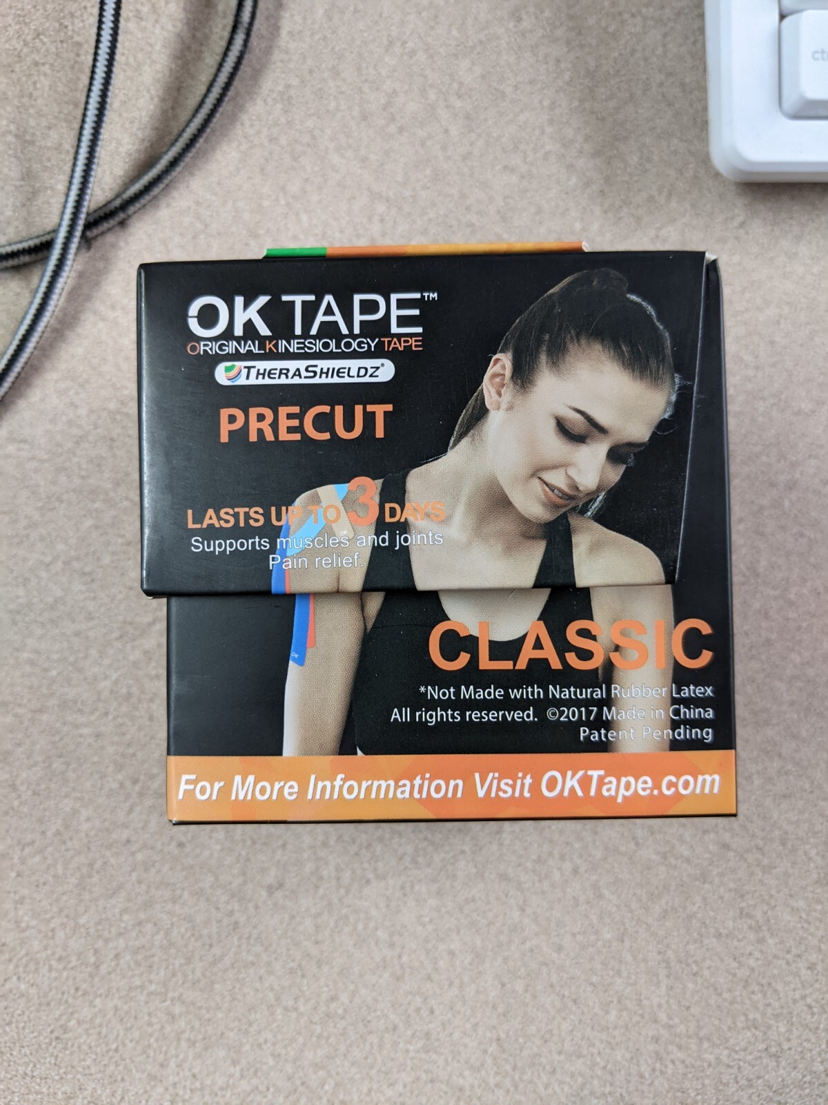 OK TAPE Kinesiology Tape 10” Precut 20 Strips, Cotton Elastic PINK new