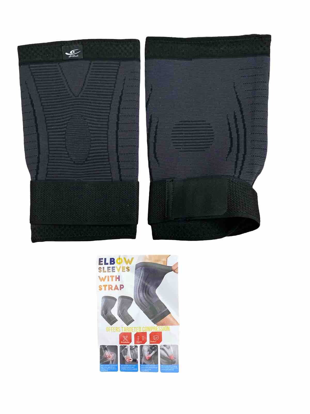 Elbow Brace Elbow Compression Sleeves HiRui 2 Pk Unisex Adjustable Strap L-XL