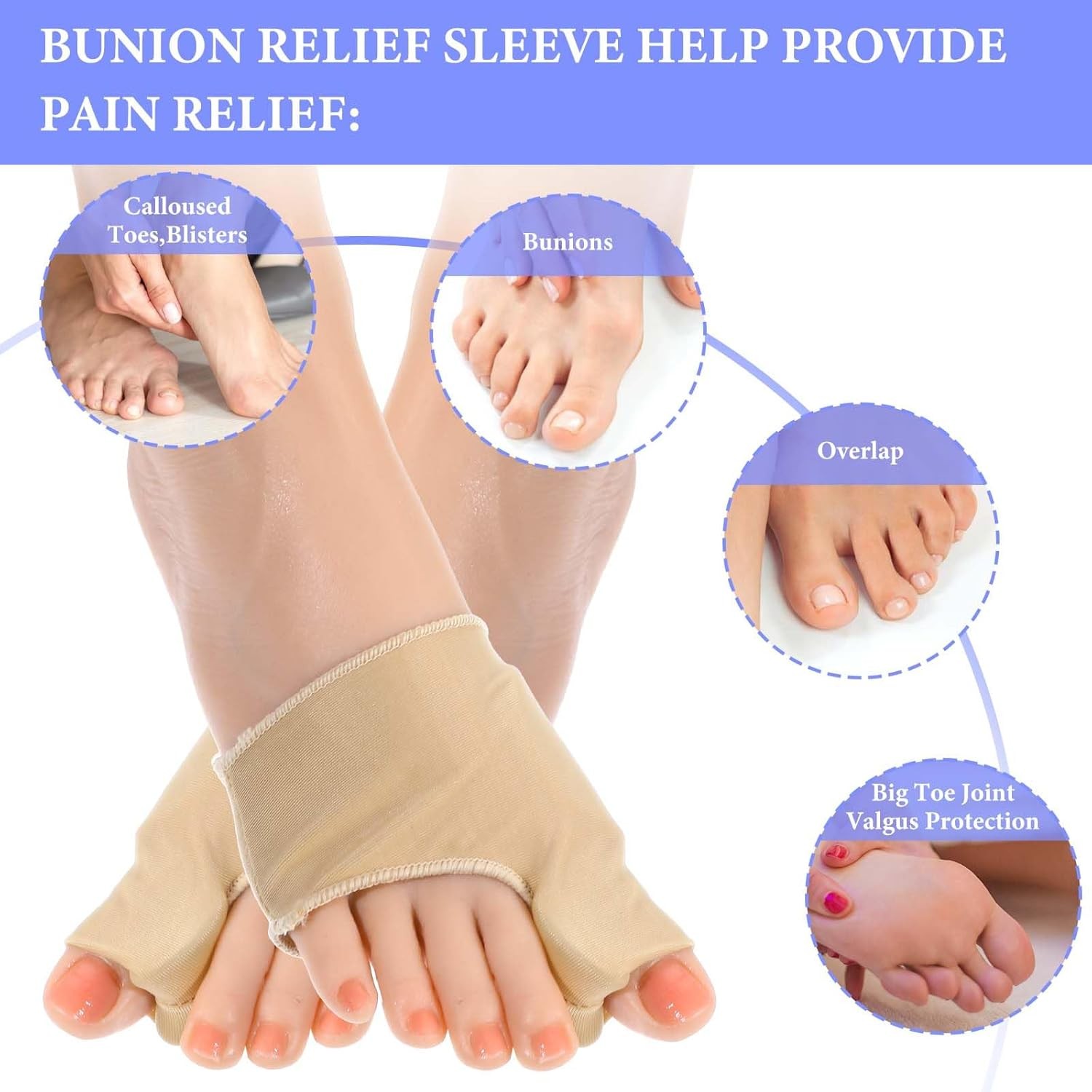 Bunion Corrector Relief Sleeve Toe Socks for Hallux Valgus Big Toe Separator Str